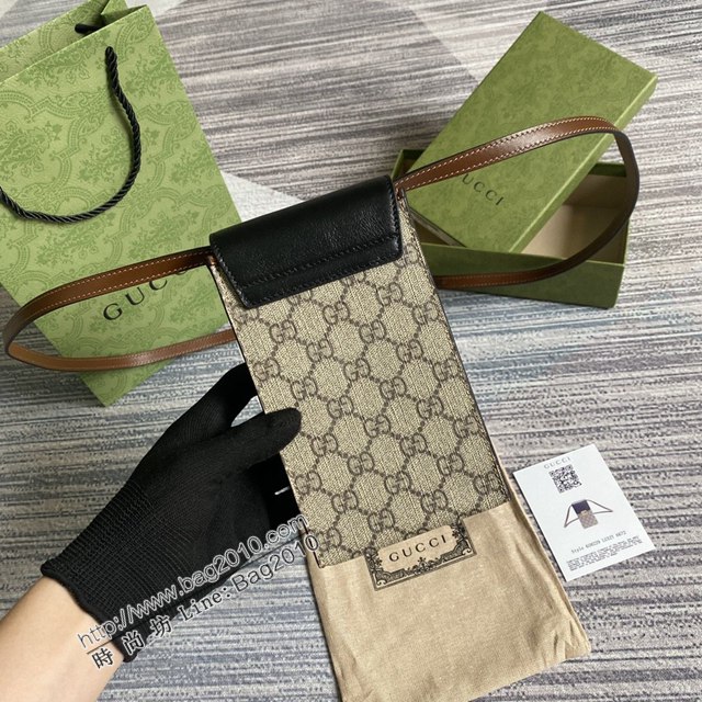 Gucci新款包包 古馳原廠牛皮G花面料三合一小挎包 Gucci經典之王系列鎖扣手機包 658229  ydg3293